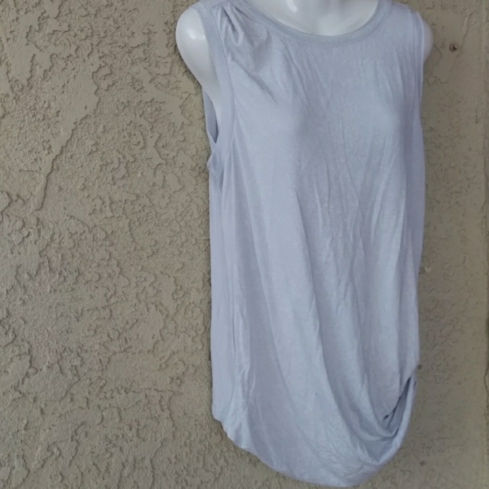 T Tahari gray rouched muscle tank top - Picture 6 of 8
